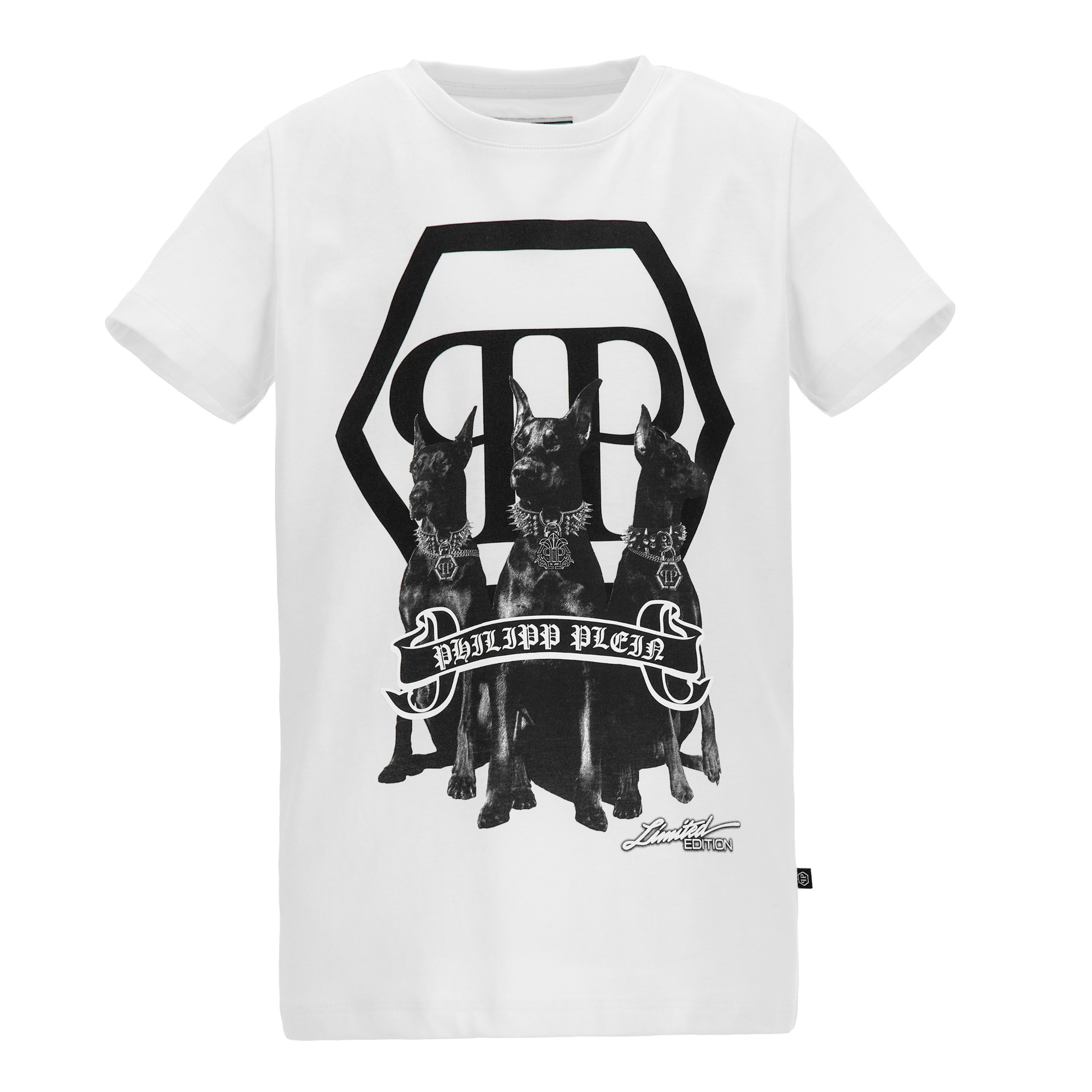 Philipp Plein White PP x Doberman T shirt Bimbo